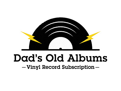 Logo for my dad's record collection design grunge texture lightning bolt logo minimal music records vector vinyl