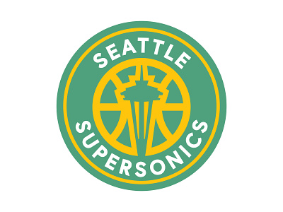 Seattle Supersonics Logo Proposal basketball branding design icon logo minimal net seattle sonics seattle sports seattle supersonics sonics spaceneedle supersonics vector