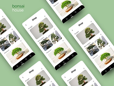DailyUI #012 - E-Commerce Shop app bonsai branding dailyui dailyui12 design illustration logo mobile nature shop tree trees typography ui ux web website