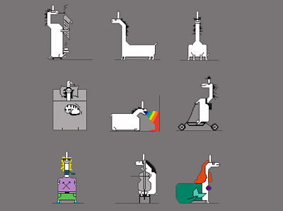 unicorns doodles illustraion pixelart stickers