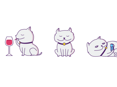 kittens stickers 2d illustration cats stickers vector illustration
