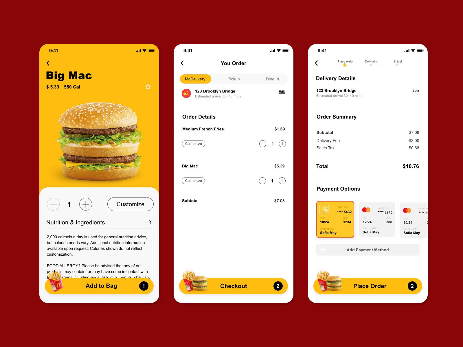 Daily UI #002 McDonald Check Out Redesign by Sofia Ni on Dribbble