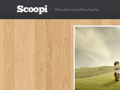 Scoopi theme black brown logo slideshow theme tree