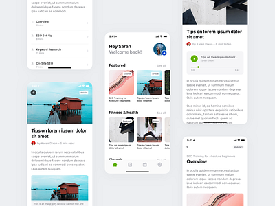 Good Mood Dudes app articles blog clean grid list minimal mobile simple ui ux wellbeing wellness