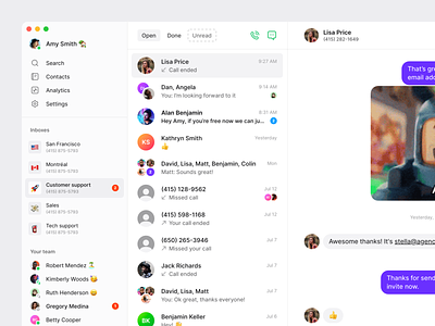 OpenPhone – Your business phone, reimagined. app calling chat app clean desktop messaging minimal phone saas app simple ui ux web