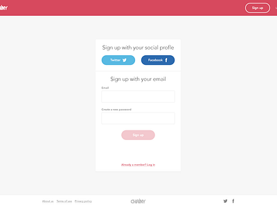 Simple sign up form by Cai Cardenas on Dribbble