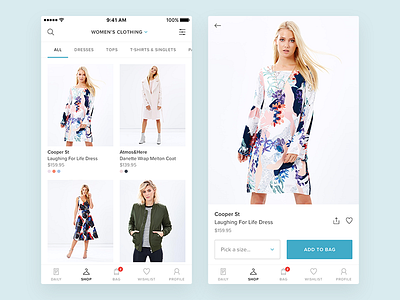 The Iconic app clean ecommerce fashion freelance ios mobile shop simple store ui ux