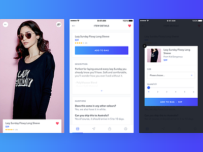 New shopping app - Product details app clean fashion freelance iphone mobile shop simple store ui ux