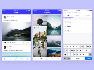 UI Kit Side Project clean feed freelance interface ios mobile photo simple ui ui kit ux