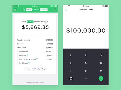 Salary Calculator app calculator clean freelance ios mobile simple ui utility ux