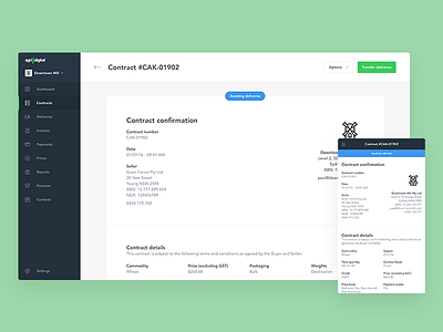 AgriDigital Web App - Contract Details