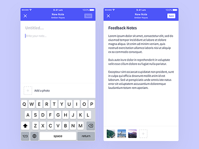 Project Management App - Create Note app clean freelance ios mobile notes projects simple ui ux