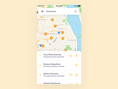 Location-Based Insurance App - Search Screen