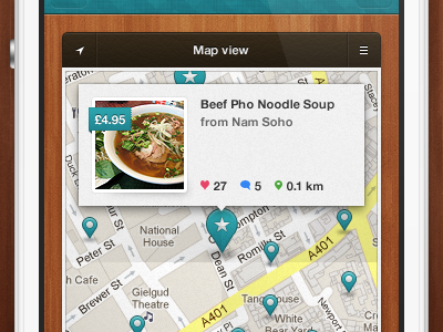 New project - Map view app food iphone map texture wood