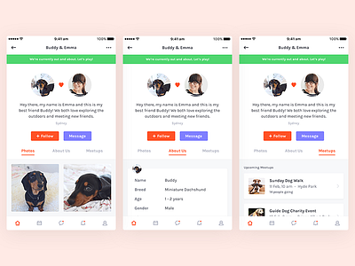 Paw Me Up - Profile app dogs ios minimal pets profile simple ui ux