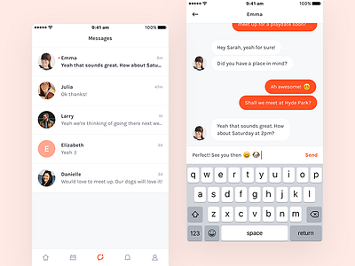 Paw Me Up - Messages app chat dogs ios messages minimal pets simple ui ux