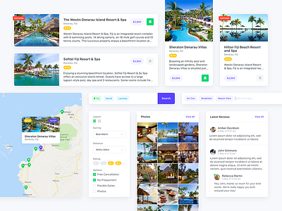 Travel UI Elements app cards filter holiday minimal search simple travel ui ux web