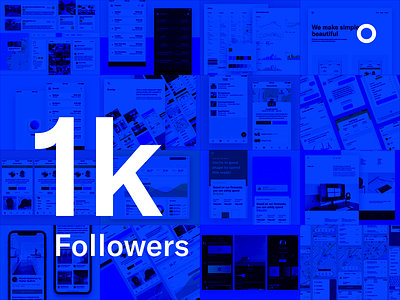 1,000 Followers! agency app clean followers simple studio ui ux web