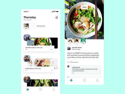Upkeep - Food Diary App app clean diary feed food ios minimal mobile simple social ui ux