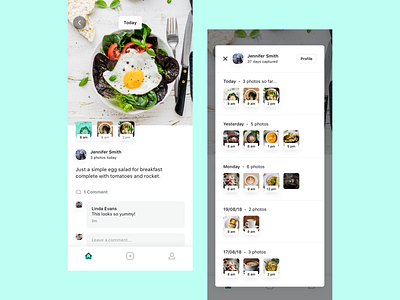 Upkeep - Food Diary App app clean diary food ios list minimal mobile simple social ui ux