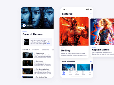 TV Streaming App app apple clean ios list media minimal mobile movies simple ui ux