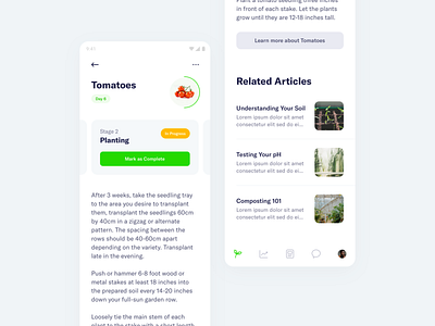 FarmSmart – Crop Details android app articles clean farming management minimal mobile simple ui ux