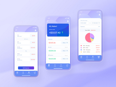 Finance mobile app app design blue finance app financial app ios app ios app design money app money management ui design ux design
