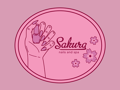 Sakura Nails Logo branding design graphic design illustration logo