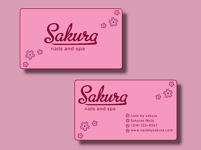 Sakura Nails Business Cards