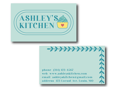 Ashley's Kitchen Business Cards branding flat graphic design logo minimal