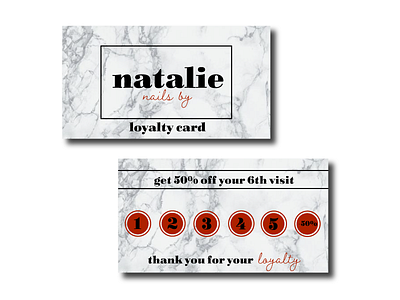 Nails By Natalie Loyalty Cards branding design graphic design logo loyalty card nails