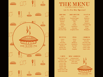 The Sliced Pie Menu bakery branding graphic design menu pie restaurant