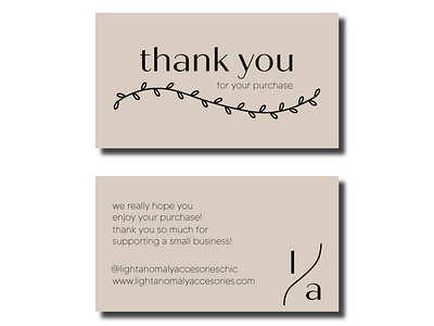 Thank You For Your Purchase! branding minimal thank you cards