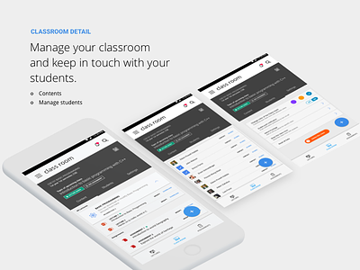 Classroom detail classroom interaction design material design mobile ui user interface ux