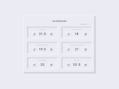 Home Monitoring Dashboard design flat minimal neumorphic neumorphism sketch soft ui ux vector