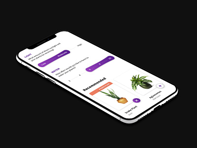 Plant Care - Recommended ios iphone iphonex mobileapp mobileproduct mobileui personal recommended smartui ui ui ux