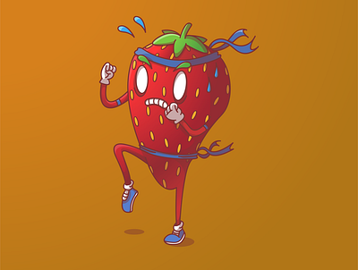 Muay Thai Strawberry adobe illustrator adobeillustrator art artist artwork brazil character character design curitiba design digital art digitalillustration illustration illustrator vector