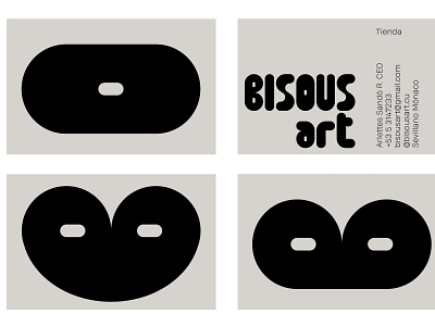 Bisous art branding collage design logo