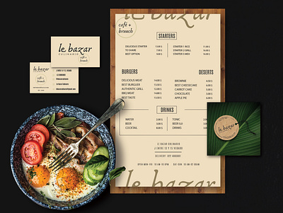 Le bazar culinario collage design illustration logo
