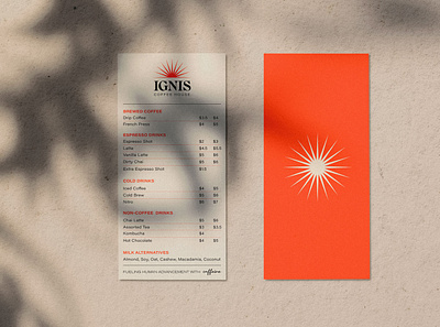 Vibrant Coffeeshop Menu branding coffee coffee brand coffeeshop coffeeshoplogo energetic logo energy logo menu menu design menu layout red