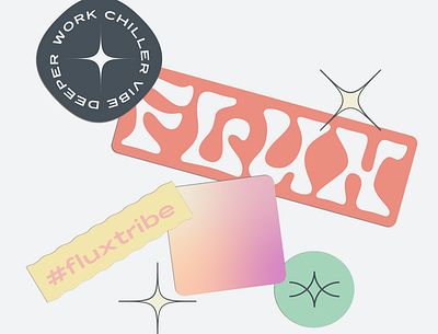 Flux // Sticker Collection aest aesthetic branding design gradient juice logo print sticker
