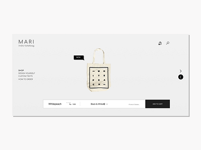 Mari Totes clean ecommerce landing landing page simplicity tote bag totes ui web website