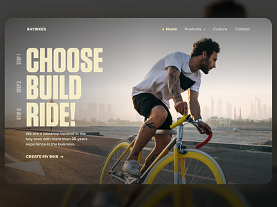 Bike Shop — Landing Page bicycle condensed design graphic design image landing page typography ui