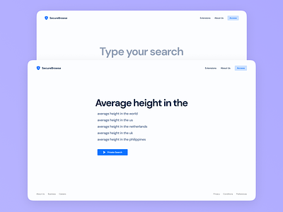 Private Search Engine blue design graphic design light lightblue minimalist search typography ui