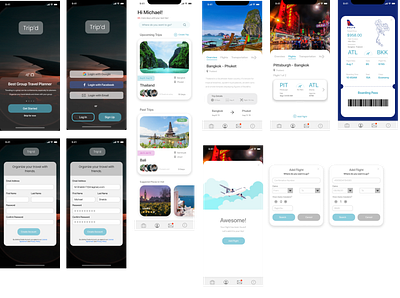 Travel App Screens branding design product design ui ui design uidesign uiux ux