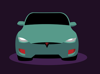 Reimaginated Tesla 2d car color concept design illustration reimagination tesla