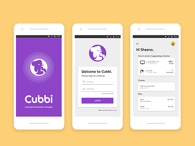 Cubbi Mobile App UI