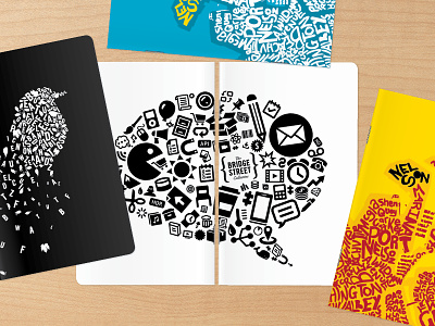 Workbooks™ Kickstarter group shot faux 3d graphic design kickstarter notebooks sketchbooks stationery