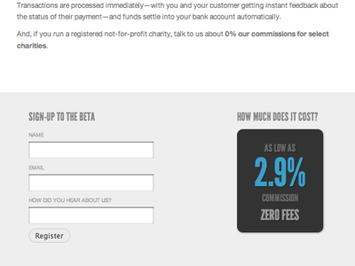 Lucid Pay website footer footer website signup form campaign monitor