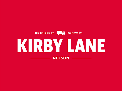 White on Red version of Kirby Lane Logo logos